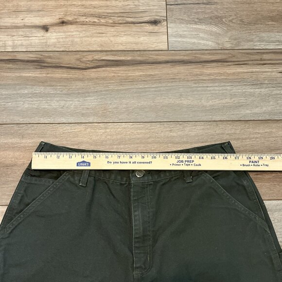 Men's Carhartt Duck Canvas Carpenter Jeans SZ 36x30 Moss Green B11 MOS Work Wear - Picture 4 of 11